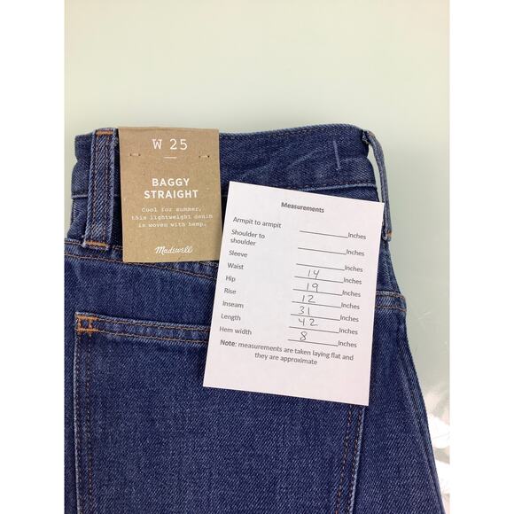 Madewell Baggy Straight jeans size 25 NWT - Picture 12 of 12